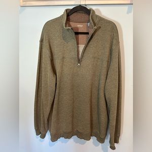 Arrow USA 1851 Pullover Quarter Zip Fleece Sweatshirt in Green